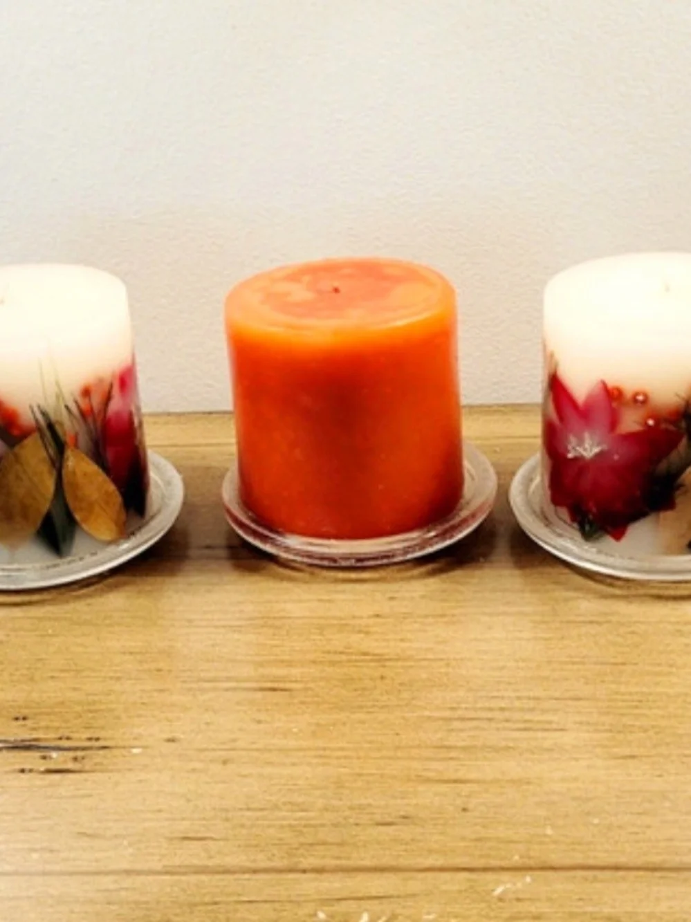 Holiday Pressed Candles Three Pieces